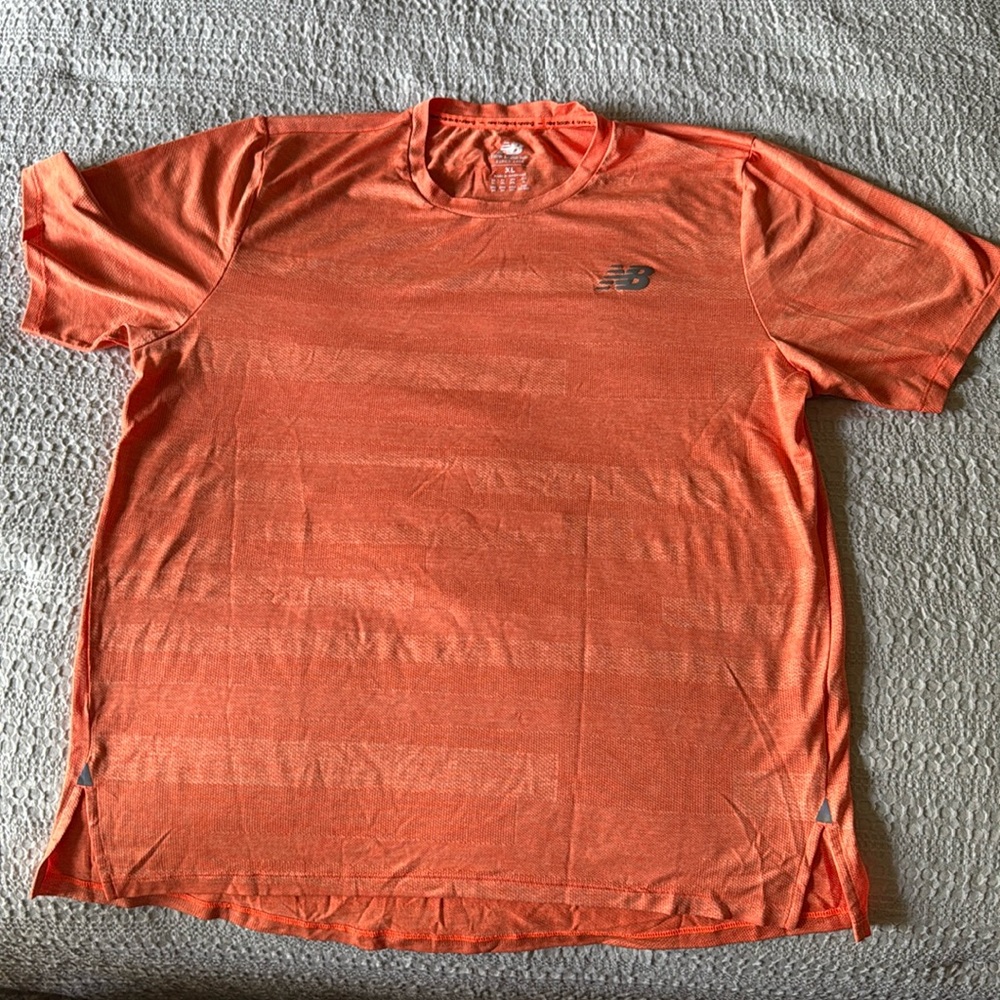 New Balance Men's Orange Running Shirt- Size XL